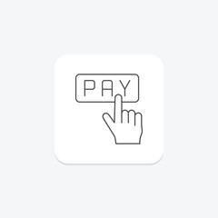 Payment Button thinline icon , vector, pixel perfect, illustrator file