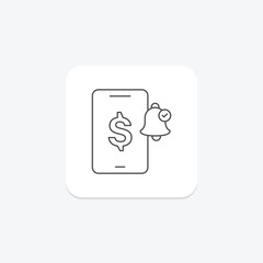 Payment Notification thinline icon , vector, pixel perfect, illustrator file