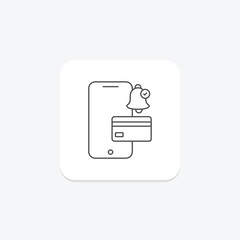 Payment Status thinline icon , vector, pixel perfect, illustrator file