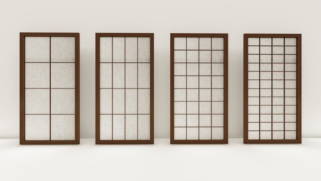 Shoji- Traditional Japanese door window or room divider with translucent paper