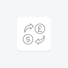 Payment Withdrawal thinline icon , vector, pixel perfect, illustrator file