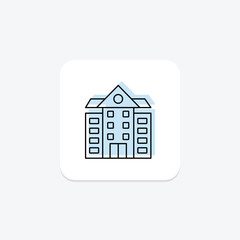 School color shadow thinline icon , vector, pixel perfect, illustrator file