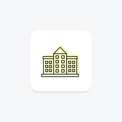 Apartment color shadow thinline icon , vector, pixel perfect, illustrator file