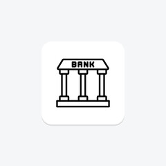 Bank line icon , vector, pixel perfect, illustrator file