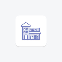 House for rent duotone line icon , vector, pixel perfect, illustrator file