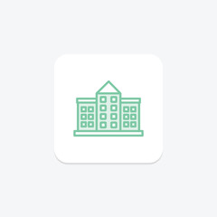 Apartment duotone line icon , vector, pixel perfect, illustrator file
