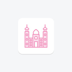 Mosque duotone line icon , vector, pixel perfect, illustrator file