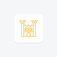 Castle duotone line icon , vector, pixel perfect, illustrator file