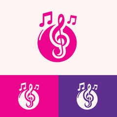 Modern music symbol dj musical logo