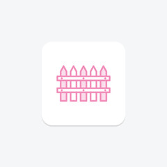 Wooden fence duotone line icon , vector, pixel perfect, illustrator file