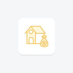 Property rate duotone line icon , vector, pixel perfect, illustrator file