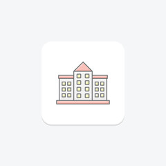 Apartment lineal color icon , vector, pixel perfect, illustrator file