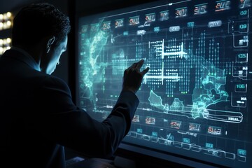 AI robot screen futuristic adult.