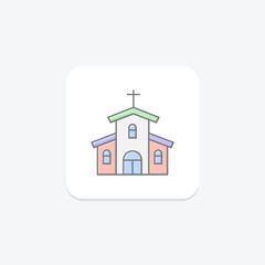 Church lineal color icon , vector, pixel perfect, illustrator file