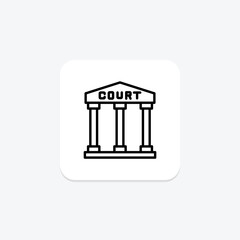 Court line icon , vector, pixel perfect, illustrator file