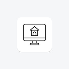 Online Property line icon , vector, pixel perfect, illustrator file