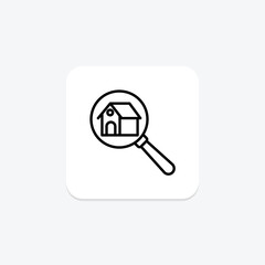 Search Home line icon , vector, pixel perfect, illustrator file