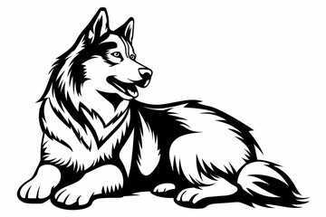 Alaskan Malamute Dog Colouring Page | Colouring Sheet