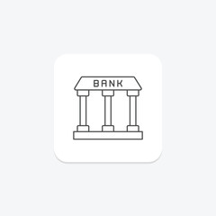 Bank thinline icon , vector, pixel perfect, illustrator file