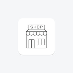 Shop thinline icon , vector, pixel perfect, illustrator file