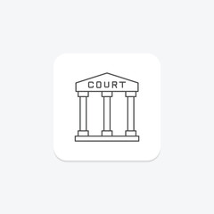 Court thinline icon , vector, pixel perfect, illustrator file