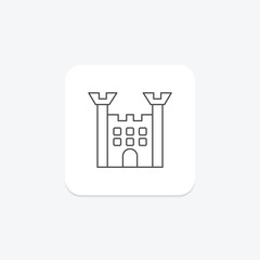 Castle thinline icon , vector, pixel perfect, illustrator file