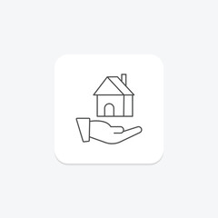 Home Loan thinline icon , vector, pixel perfect, illustrator file
