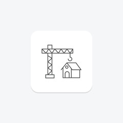 Home Construction thinline icon , vector, pixel perfect, illustrator file