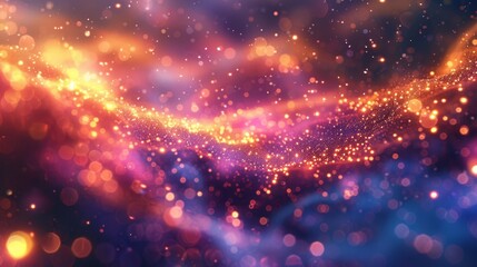 Fototapeta premium A blurred image of an indistinct background, adorned with bright lights, and another of a blurry background accompanied by blurry lights