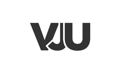 VJU logo design template with strong and modern bold text. Initial based vector logotype featuring simple and minimal typography. Trendy company identity.