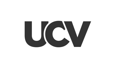 UCV logo design template with strong and modern bold text. Initial based vector logotype featuring simple and minimal typography. Trendy company identity.