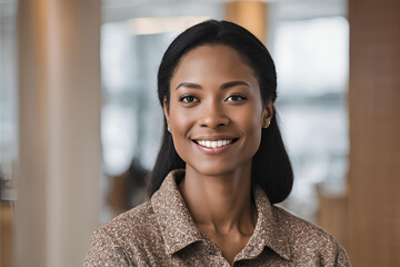 Portrait of a woman in a professional, woman smiling