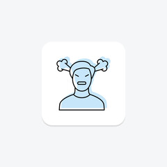 Self Anger color shadow thinline icon , vector, pixel perfect, illustrator file