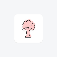 Self Wise Tree color shadow thinline icon , vector, pixel perfect, illustrator file