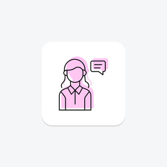Self Dialogue color shadow thinline icon , vector, pixel perfect, illustrator file