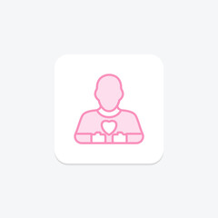 Self Acceptance duotone line icon , vector, pixel perfect, illustrator file