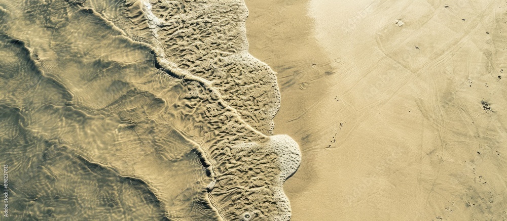 Poster A bird s eye view of a sandy beach with visible sand texture in the background perfect for a copy space image