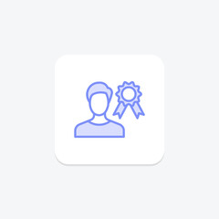 Self Reputation duotone line icon , vector, pixel perfect, illustrator file