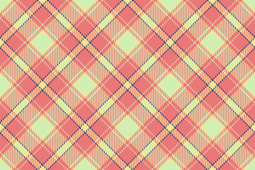 Minimal pattern background seamless, woman texture check textile. Cozy tartan plaid vector fabric in red and light colors.