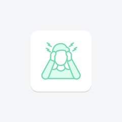 Self Anxiety duotone line icon , vector, pixel perfect, illustrator file