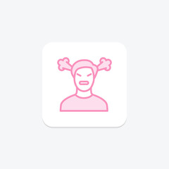 Self Anger duotone line icon , vector, pixel perfect, illustrator file
