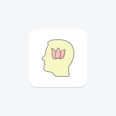 Mindfulness lineal color icon , vector, pixel perfect, illustrator file