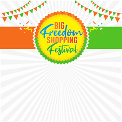 Big Freedom Shopping Festival Logo Design Template. Advertising, Promotional, Marketing Sale Poster Templates Vector Layered 