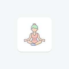Self Meditation lineal color icon , vector, pixel perfect, illustrator file