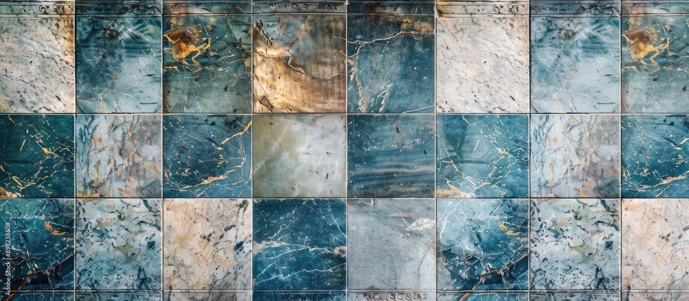 Poster antique marble floor from ancient times creating a vibrant backdrop with ample copy space image
