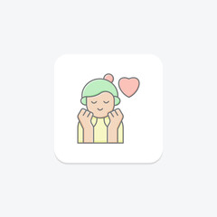 Self Love lineal color icon , vector, pixel perfect, illustrator file