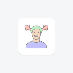 Self Anger lineal color icon , vector, pixel perfect, illustrator file