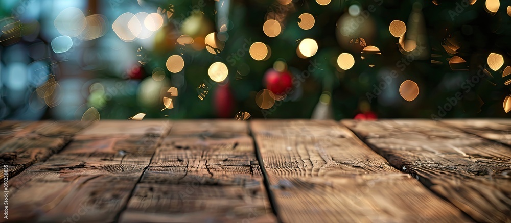 Aufkleber blurred background featuring a wooden table with ample copy space image for showcasing your product 