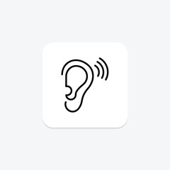 Self Listen line icon , vector, pixel perfect, illustrator file