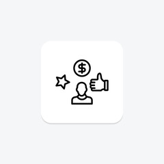 Self Fulfillment line icon , vector, pixel perfect, illustrator file